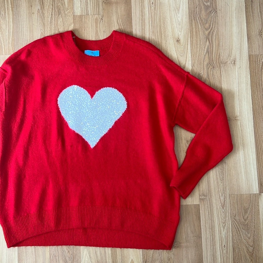 Cece Heart Red Sweater